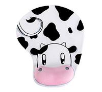 Tapis de Souris Ergonomique en Forme de Vache avec Base antidérapante et Repose-Poignet en Gel élastique pour Jeu, Bureau, Maison, étude