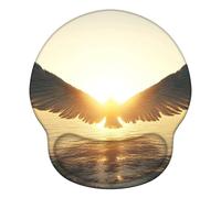 Tapis de Souris Ergonomique, Mousepad avec Remplissage en Mousse à Mémoire, Base PU en Silicone Antidérapante, Résistant à Usure Lavable, pour Bureau et Jeux, 251x226mm Lac Ange X#1450