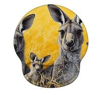 Tapis de Souris Ergonomique, Mousepad avec Remplissage en Mousse à Mémoire, Base PU en Silicone Antidérapante, Résistant à Usure Lavable, pour Bureau et Jeux, 251x226mm Jaune Kangourou X#1490