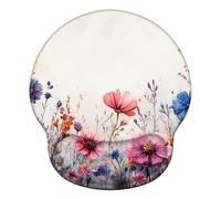 Tapis de Souris Ergonomique, Mousepad avec Remplissage en Mousse à Mémoire, Base PU en Silicone Antidérapante, Résistant à Usure Lavable, pour Bureau et Jeux, 251x226mm Jardin Nature X#1095