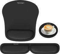 Tapis de Souris Ergonomique,Repose-Poignets Clavier et Dessous de Table,Kit de Mouse Pad en mousse à mémoire de forme pour ordinateur de Bureau,Gamer,Antidérapant et Pliable