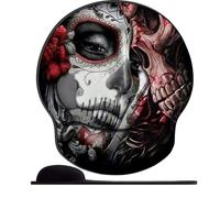 Tapis de Souris Ergonomique - Tapis de Souris Gamer avec Repose Poignet en Gel, avec Repose-Poignet Gaming Mouse Pad pour Ordinateur et Ordinateur Portable Skullgirl Couple (3)