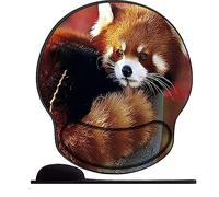 Tapis de Souris Ergonomique - Tapis de Souris Gamer avec Repose Poignet en Gel, avec Repose-Poignet Gaming Mouse Pad pour Ordinateur et Ordinateur Portable Animal Panda Roux