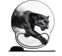 Tapis de Souris Ergonomique - Tapis de Souris Gamer avec Repose Poignet en Gel, avec Repose-Poignet Gaming Mouse Pad pour Ordinateur et OrdinateurLe Saut de la Panthère Noire