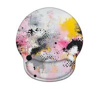 Tapis de Souris Ergonomique, Tapis de Souris Gaming avec Repose-Poignet en Mousse à Mémoire de Forme, Non-Slip Surface, Mouse Mat avec Base en PU Antidérapant (Coloré & Noir, 25 * 22.6cm) 6H-138