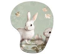 Tapis de Souris Ergonomique, Tapis de Souris Gaming avec Repose-Poignet en Mousse à Mémoire de Forme, Non-slip Surface, Mouse Mat avec Base en PU Antidérapant (Œuf de Canard & Lapin, 23*19cm) 6H-2019
