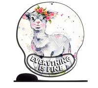 Tapis de Souris ergonomiques en Repose-Poignet en Silicone Mouton Mignon de Dessin animé avec Une Couronne de Fleurs pour Moi avec Un Soutien poignant,Base en Construction Anti-décor pour coordonnées