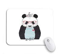 Tapis De Souris Esquisse De La Marine Panda Mignon Marin Animal Nautique Caractère Ligne Tapis De Souris Antidérapant Base en Caoutchouc Antidérapante Tapis De Souris Carré, pour Jeux, 25 x 30cm