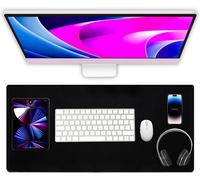 Tapis de souris et clavier XXL en simili cuir de qualité supérieure 70 x 40 cm Tapis de jeu étendu de bureau pour moniteur, ordinateur, tablette, objets long, anti-taches et hydrofuge