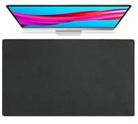 Tapis de souris et protection de bureau pour ordinateur portable, Grand sous-main antidérapant en similicuir pour clavier et souris, Sous-main imperméable pour écrire(Black,90x50cm)
