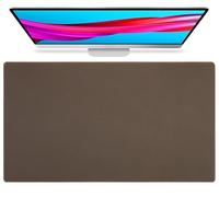 Tapis de souris et protection de bureau pour ordinateur portable, Grand sous-main antidérapant en similicuir pour clavier et souris, Sous-main imperméable pour écrire(Coffee,60x40cm)