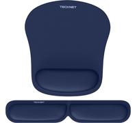 Tapis De Souris Et Repose-Poignet Clavier, Mouse Pad Ergonomique En Mousse À Mémoire Pour Bureau Ordinateur, Gamer, Antidérapant, Imperméable, Flexibilité Pliable¿Bleu¿