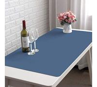 Tapis de souris étanche en cuir synthétique pour gamer, ordinateur portable, fin, antidérapant, bleu 120 x 60 cm