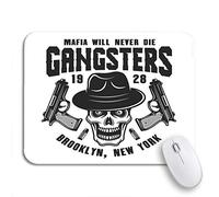 Tapis De Souris Étiquette D'Emblème De La Mafia Crâne De Gangster dans Un Chapeau Fedora Tapis De Souris Antidérapant Glissement Facile Bureau Tapis Souris, pour Jeux, Maison, 25 x 30cm