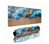 Tapis de Souris Étoile De Mer Tapis de Souris XXL Mer Mouse Pad 800x400x3mm, Base Caoutchouc Anti-Dérapant, Améliore la Précision et la Vitesse, Texturée Résistant à Usure Lavable, Durable 0B-375