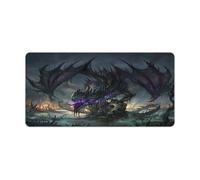 Tapis de Souris Extensible Black Swamp Dragon 30x60cm avec Base antidérapante et Bords Cousus pour Jeux de Bureau