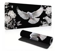 Tapis de Souris Extra Large 1200 x 600 x 4 mm, Tapis de Souris Gaming Surface Lisse et Base en Caoutchouc Anti-Dérapant, Mouse Mat Haute Précision et Vitesse XXL, Mouse Pad Fleur Pigeon 0A0-285