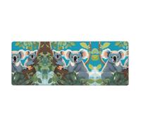 Tapis de souris extra large 30 x 80 cm avec deux koalas heureux imprimés pour claviers et souris RVB, adapté pour les jeux et le bureau.