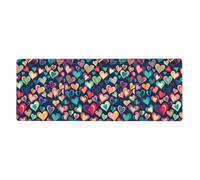 Tapis de souris extra large coloré avec motif d'image d'amour 30,5 x 80 cm pour le bureau, les jeux et l'apprentissage - Durable, confortable et respectueux de l'environnement