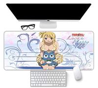 Tapis De Souris Extra-Large Fairy Tail 800X400Mm, Tapis De Souris Gaming, Tapis De Souris Anti-Dérapant en Caoutchouc Naturel avec Bordure Verrouillable De 3Mm, F