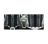 Tapis de souris extra large imprimé loup solitaire 30,5 x 80 cm pour bureau, jeux et apprentissage - Durable, confortable et respectueux de l'environnement