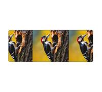 Tapis de souris extra large imprimé pivert picant à des trous d'arbre 30,5 x 80 cm pour le bureau, les jeux et l'apprentissage - Durable, confortable et respectueux de l'environnement