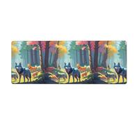 Tapis de souris extra large motif loups pixels, 30,5 x 80 cm, pour bureau, jeux et apprentissage, durable, confortable et respectueux de l'environnement