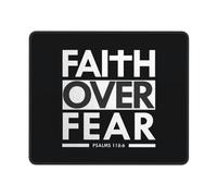 Tapis De Souris Faith Over Fear Scripture Verse Christianty Mousepad Résistant Aux Eclaboussures sous-Main Portable Mouse Pad pour Travail Jeu Ordinateur M