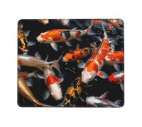 Tapis de souris fantaisie carpe koï pour souris sans fil, tapis de clavier d'ordinateur avec caoutchouc antidérapant, tapis de bureau carré pour bureau et ordinateur portable, 21,1 x 26,2 cm