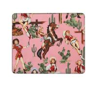 Tapis De Souris Femme Sexy Cow-Girl Équitation Western Country Tapis De Souris De Jeu Durable Tapis De Bureau Anti-Dérapant sous-Main pour Clavier Et Souris pour Pc Ordinateur Clavier 25X30Cm