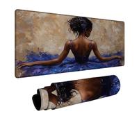 Tapis de Souris Femme Tapis de Souris xxl 100x50x0.3cm Étanche Mouse Pad avec Antidérapant Base en caoutchouc pour Ordinateur Portable Clavier Gamer PC Cadeau Decoration Automne Bureau Danse DBYH-0191