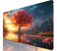 Tapis de Souris Feuille d'érable 1200x600x3mm sous Main Bureau avec Base Anti-Dérapage, Usine Tapis de Souris Gamer Imperméable, Accessoire Bureau Antidérapant Mouse Pad pour PC Ordinateur Y8-517