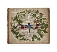 Tapis De Souris Feuilles Botaniques De Libellule Française Vintage Dark Academia Accessoires De Jeu Mac Et Pc avec Base en Caoutchouc Gamer Mouse Pad Moderne Tapis De Souris De Jeu pour Pc