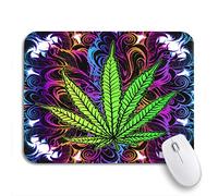 Tapis De Souris Feuilles De Cannabis Herbe De Cannabis Herbe Ganja Illicite Stupéfiant Illégal Tapis De Souris Antidérapant Lavable Bureau Tapis Souris, pour Ordinateur, 25 x 30cm
