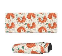 Tapis De Souris Feuilles De Griffonnage De Fleur De Renard Mignonnes Lavable avec Bord Cousu Tapis De Souris D'Ordinateur, pour Maison, Jeux, Ordinateur Portable, 80x30cm