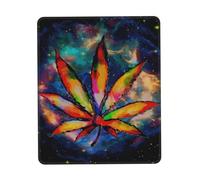 Tapis De Souris, Feuilles De Marijuana Espace Galaxie Weed Cannabis Tapis De Souris De Jeu Base en Caoutchouc Tapis De Souris Gaming Antidérapante Tapis Souris pour Souris Ordinateur 25X30Cm
