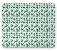 Tapis De Souris Feuilles Illustration De Silhouettes De Feuilles À Motif Grunge sur Fond Uni Bureau Tapis Souris Moderne Tapis De Souris Carré, pour Ordinateur, Ordinateur Portable, 25x30cm