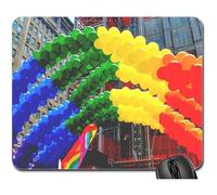 Tapis De Souris, Fierté Gay NYC New York City Drapeau Arc-en-Ciel Gamer Mouse Pad Antidérapante Tapis De Souris Gamer Optimisé Souris De Bureau pour Souris Jeux Professionnels 25X30Cm