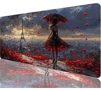 Tapis de Souris Fille Tapis de Souris Gaming XXL 1200x600x3mm, Paris Mouse Pad Imperméable et Antidérapant Les Bords à Double Couture Assurent Durabilité, Tandis Tissu Microfibre Cadeaux Homme N1-990