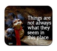Tapis de souris fin avec inscription « Labyrinth The Worm » « Thing Are Not Always What They Seem In This Place »