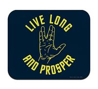 Tapis de souris fin GRAPHICS & MORE Star Trek Live Long and Prosper, Rectangulaire, Tissu, Design avec plusieurs couleurs, 23,6 cm x 19,8 cm, 0,3 cm, Lisse, Rubber