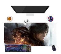 Tapis de Souris Final Game Fantasy XVI | Tapis de Souris Lavable Géant XL (35.4" × 15.7" × 0.12") | Prise Antidérapante + Bordures Renforcées | Surface Durable pour Jeux, Bureau et Maison (13)