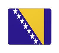 Tapis De Souris Flag of Bosnia and Herzegovina Print Mouse Pad Anti-Dérapant sous-Main Parfait Tapis De Bureau pour Table Claviers Voyage 25X30CM