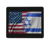 Tapis De Souris Flag of Israel and USA Mouse Pad Parfait sous-Main Anti-Dérapant Mousepad pour Claviers Voyage Table 25X30CM