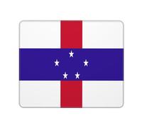 Tapis De Souris Flag of Netherlands Antilles Print Mouse Pad Anti-Dérapant Mousepad Comfortable sous-Main pour Table Voyage Travail 25X30CM