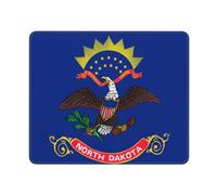 Tapis De Souris Flag of North Dakota Print Tapis De Bureau Parfait sous-Main Doux Mouse Pad pour Travail Claviers Voyage 25X30CM