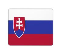 Tapis De Souris Flag of Slovakia Print Mousepad Comfortable Mouse Pad Anti-Dérapant Tapis De Bureau pour Travail Voyage Claviers 25X30CM