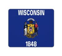 Tapis De Souris Flag of Wisconsin Print Mouse Pad Anti-Dérapant sous-Main Comfortable Tapis De Bureau pour Voyage Claviers Table 25X30CM