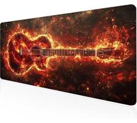 Tapis De Souris Flamme,sous Main Bureau Guitare Tapis De Souris XXL Gaming 700x400x3mm Protege Bureau avec Base AntidéRapante,Durable Et ImperméAble Tissu Texturé Microtissu AméLiore PréCision Y1-931