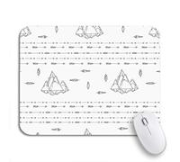 Tapis De Souris Flèches Tribales De Montagne Motif De Montagnes Et De Plumes Ligne Indigène Tapis De Souris Carré Glissement Facile Tapis Souris, pour Maison, Ordinateur, 25 x 30cm